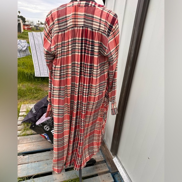 FREE PEOPLE LORALEI SHIRT WOMENS SMALL /PETITE Red Plaid Shirt - Picture 5 of 12